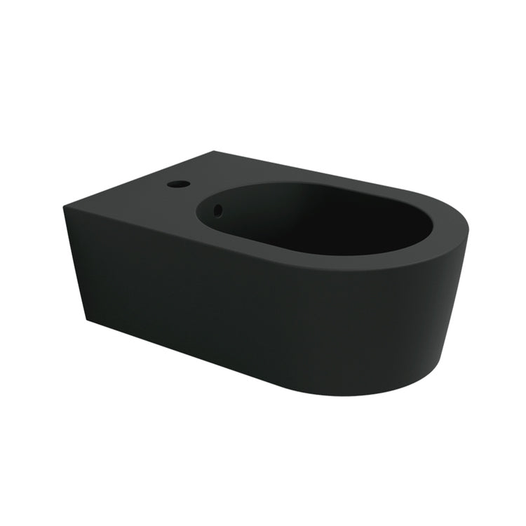 Flaminia Hängendes Einloch-Bidet, mit Überlauf, Farbe Kohle, matte Ausführung LINK 5051/BCAR