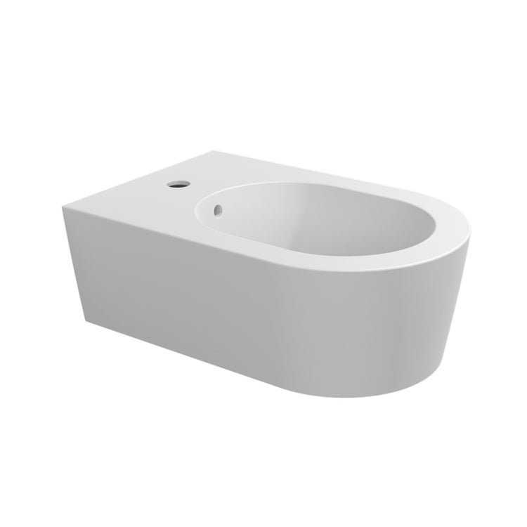 Flaminia Wandhängendes Einloch-Bidet, mit Überlauf, Farbe Milchweiß matt Finish LINK 5051/BLAT