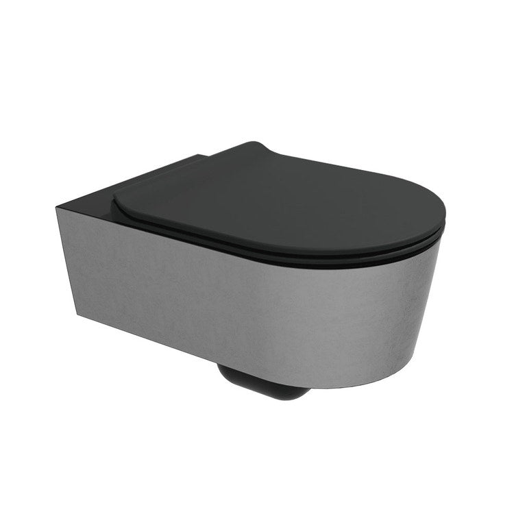 Flaminia Hängendes Becken mit Goclean®-System, ohne Sitz, Innenfarbe schwarz matt, Außenseite silberne Oberfläche LINK 5051/WCGSCP