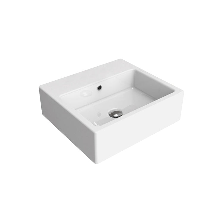 Flaminia Aufsatz- oder Wandwaschbecken 50 cm, Weiß, glänzende Ausführung ACQUALIGHT 5058