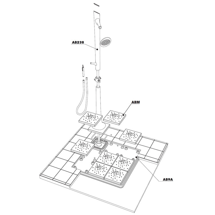 Flaminia Duschsystem 118 cm ALBERO AB238/C+AB9M+ABM