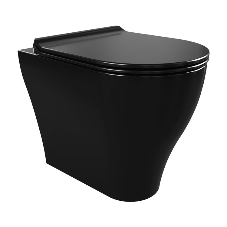 Flaminia Rückwand-WC mit goclean®-System, ohne Sitz, schwarze Farbe, glänzende Oberfläche APP PLUS AP117RGNER