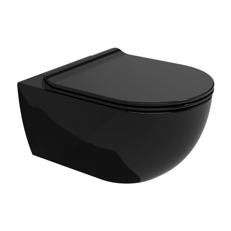 Flaminia Hängendes WC mit goclean®-System, ohne Sitz, mit Bidet-Düse, Farbe Schwarz, glänzende Oberfläche APP AP118GENER