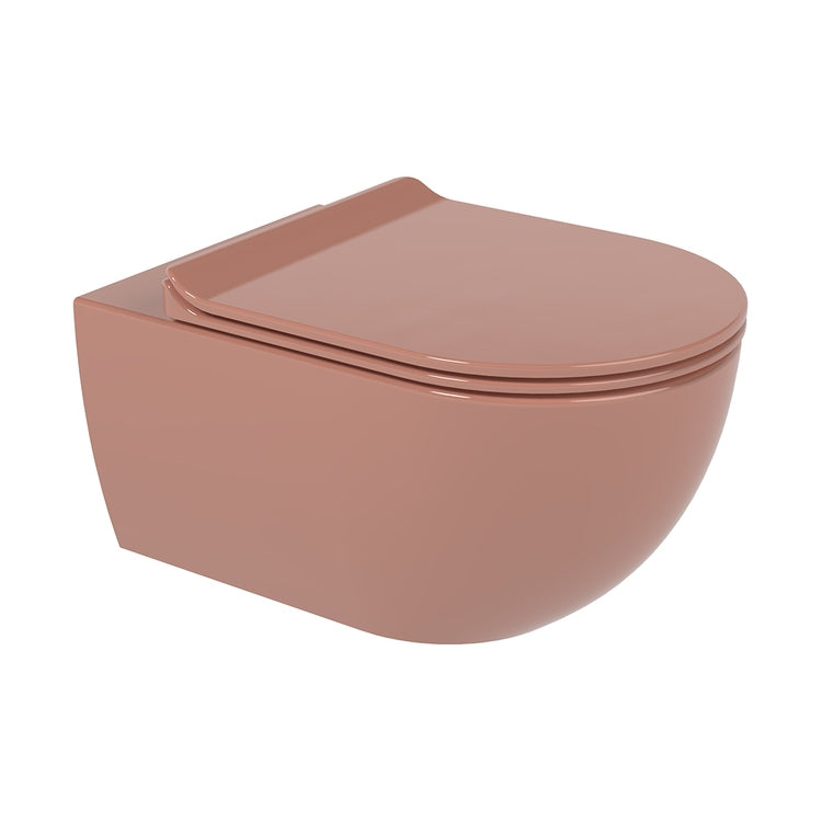 Flaminia Hänge-WC mit gosilent®-System, ohne Rand und ohne Sitz, Farbe Terrakotta, glänzende Oberfläche APP AP118STC