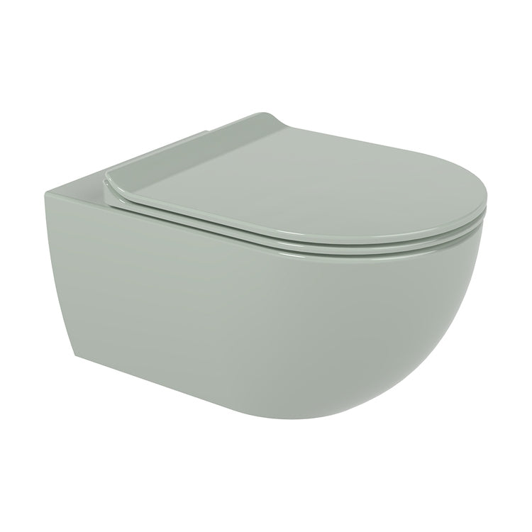 Flaminia Hänge-WC mit gosilent®-System, ohne Rand und ohne Sitz, Jadegrün glänzende Ausführung APP AP118SVG