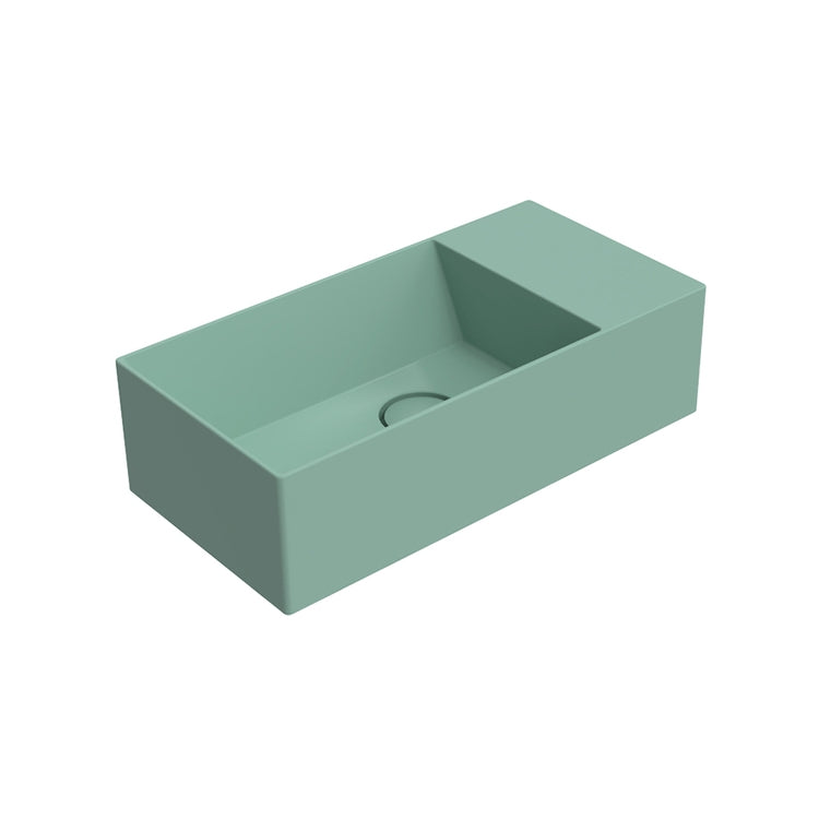 Flaminia Umkehrbares Waschbecken L. 50 T. 25 cm, zum Aufstellen mit Armaturenablage, ohne Überlauf, Farbe Mint, matte Oberfläche APPLIGHT 5025 AP5025ME