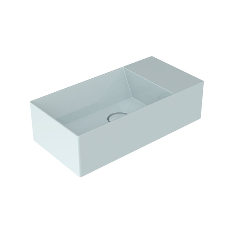 Flaminia Umkehrbares Waschbecken L. 50 T. 25 cm, Aufsatz mit Armaturenfläche, ohne Überlauf, Farbe Staubblau glänzende Ausführung APPLIGHT 5025 AP5025AP