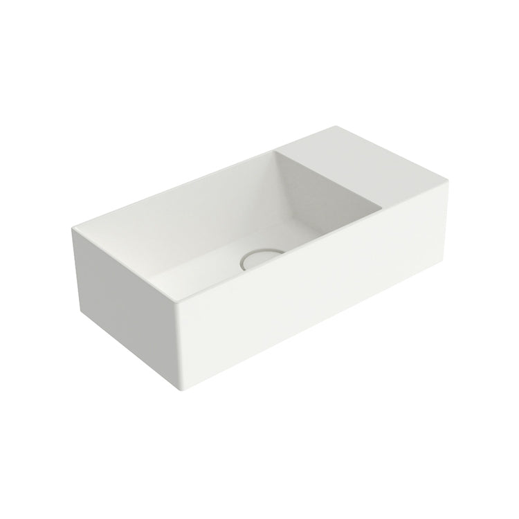 Flaminia Umkehrbares Waschbecken L. 50 T. 25 cm, Aufsatz mit Armaturenbank, ohne Überlauf, Farbe Milchweiß, matte Oberfläche APPLIGHT 5025 AP5025LAT