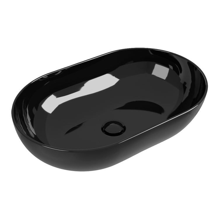 Flaminia Aufsatzwaschbecken 62 cm, Farbe Schwarz glänzende Oberfläche APP 62 AP62ANER