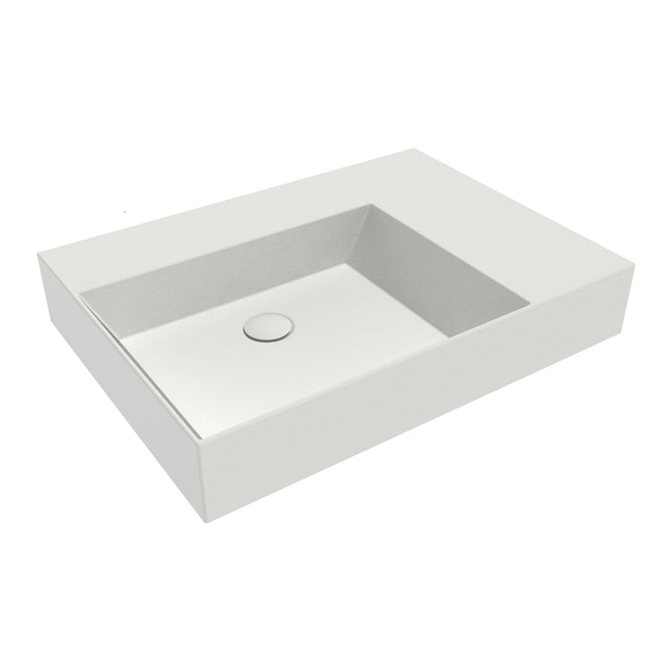Flaminia Waschbecken L. 70 D.51 cm Arbeitsplatte, wandaufhängend und mit Tap-Decke, ohne Überlauf, milchig-weiße matte Lackierung APPLIGHT 70 AP7051LAT