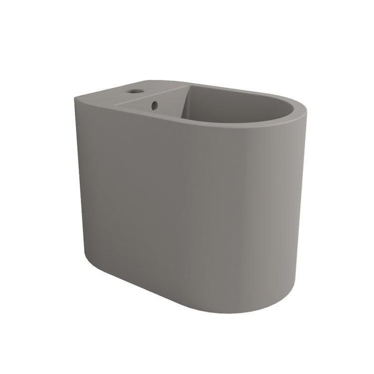 Flaminia Bidet Wandhängend, Einloch, mit Überlauf, Farbe Asche, matte Oberfläche ASTRA AS217CEN