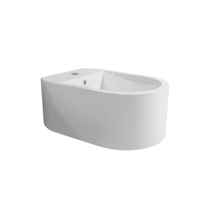 Flaminia Hängendes Einloch-Bidet, mit Überlauf, Weiß ASTRA AS218