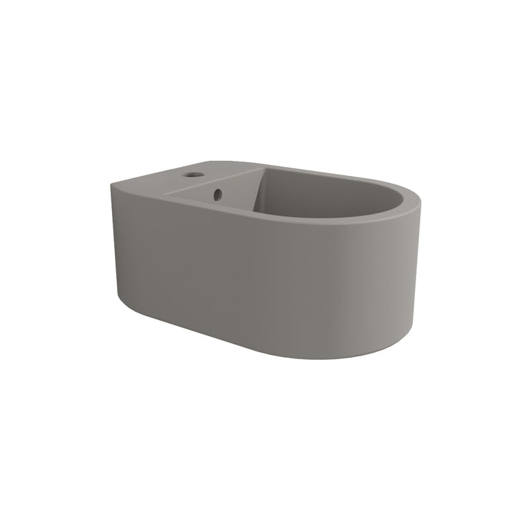 Flaminia Wandhängendes Einloch-Bidet, mit Überlauf, Farbe Asche, mattes Finish ASTRA AS218CEN