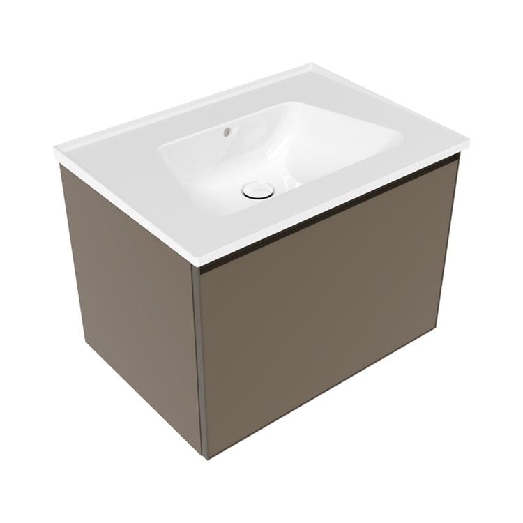 Flaminia X Bloom hängende Basis L. 70 T. 50 cm, mit 1 Schublade, für Bloom 70 Konsole (nicht enthalten), Farbe Taupe, matte Oberfläche CUBIKA BCK876LTK