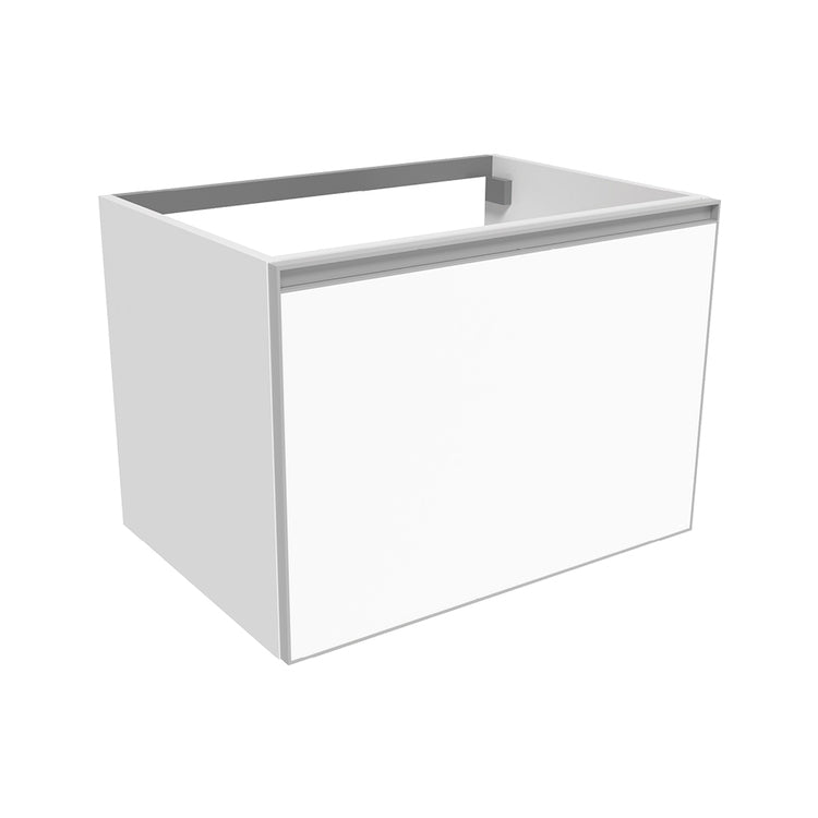 Flaminia Waschbeckenunterschrank L. 70 T. 50 cm hängend, mit 1 Schublade, ohne Aufsatz, Weiß, matte Oberfläche CUBIKA CKD876LBK