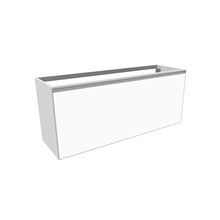 Flaminia Waschbeckenunterschrank L. 120 T. 37 cm hängend, mit 1 Schublade, ohne Aufsatz, Weiß, matte Ausführung CUBIKA CKD944LBK