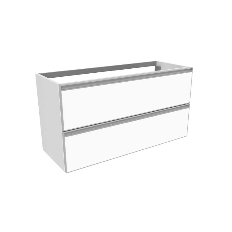 Flaminia Waschbeckenunterschrank L. 95 T. 37 cm hängend, mit 2 Schubladen, ohne Aufsatz, Weiß, matte Oberfläche CUBIKA CKD826LBK