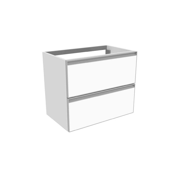 Flaminia Waschbeckenunterschrank L. 60 T. 37 cm hängend, mit 2 Schubladen, ohne Aufsatz, Weiß, matte Oberfläche CUBIKA CKD938LBK