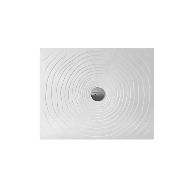 Flaminia Rechteckige Duschwanne L. 100 B.80 cm, zum Aufstellen oder ebenerdig Einbau, Weiß glänzende Oberfläche WATER DROP DR8010