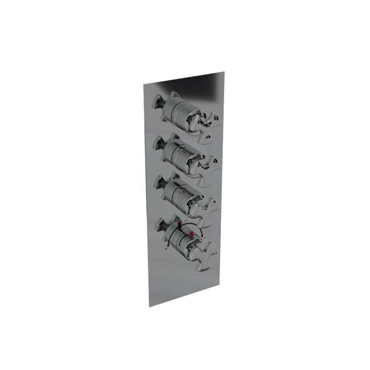 Flaminia Unterputz-Duschthermostat-Register mit 3-Wege-Umschalter, Chrom-Finish EVERGREEN EGBT3
