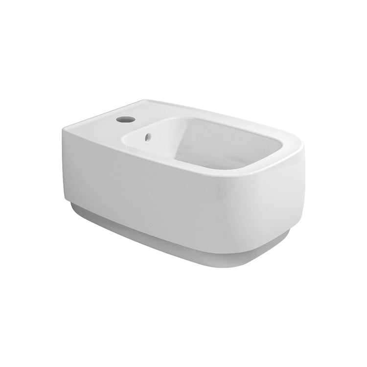 Flaminia Wandhängendes Einloch-Bidet, mit Überlauf, Weiß, glänzende Oberfläche FLAG FG218