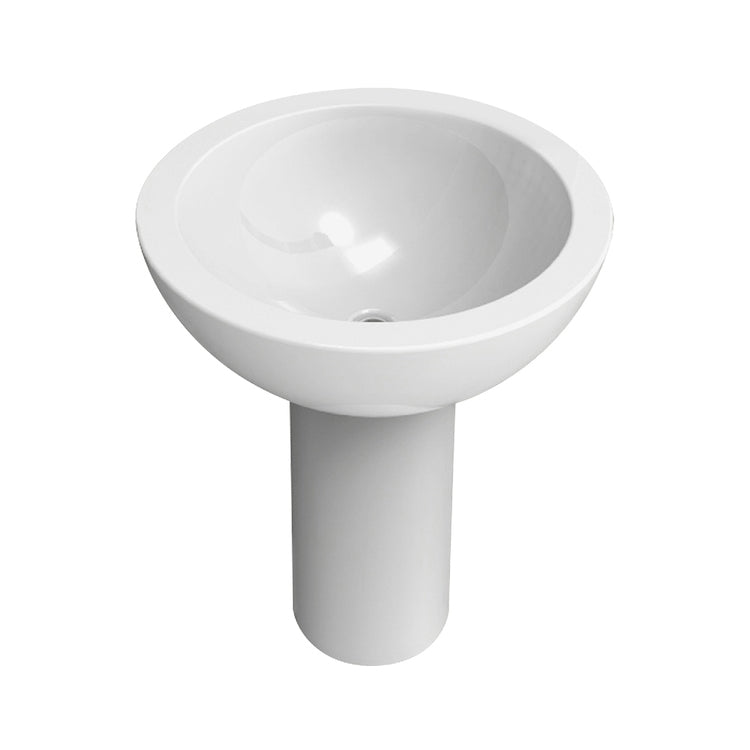 Flaminia Waschbecken auf Säule 70 cm, ohne Überlauf, Weiß, glänzende Ausführung FONTE FONTANA 70 FN70L