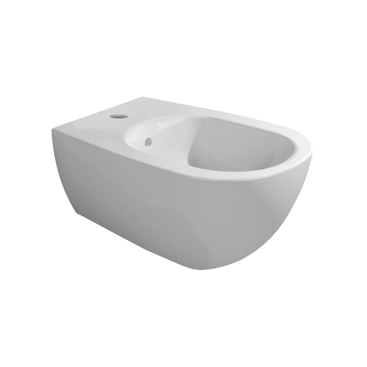 Flaminia Hängendes Einloch-Bidet, mit Überlauf, Weiß, glänzende Oberfläche IO . IO218