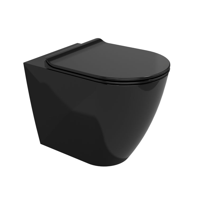 Flaminia Vase wandnah mit Goclean®-System, S/P Ablauf, ohne Sitz, Farbe Schwarz, glänzende Ausführung LINK LK117GNER