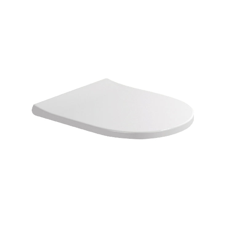 Flaminia Ummantelnde Toilettensitzabdeckung aus duroplastischem Material mit gedämpftem Absenken, Weiß, glänzende Oberfläche, Schnellspann-Scharniere, verchromt LINK LKCW07