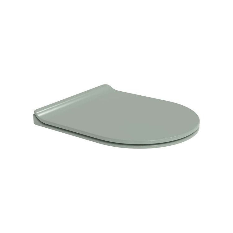 Flaminia Schlanker WC-Sitz aus duroplast, mit gedämpftem Schließen, Schnellverschluss-Scharniere, Farbton Jadetgrün, glänzende Oberfläche LINK LKCW10VG