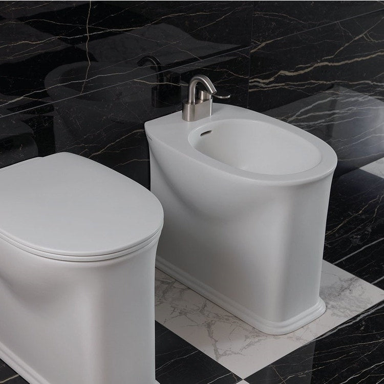 Flaminia Bidet wandhängend mit einem Loch, mit Überlauf, Farbe Milchweiß, matte Oberfläche MADRE MA217LAT