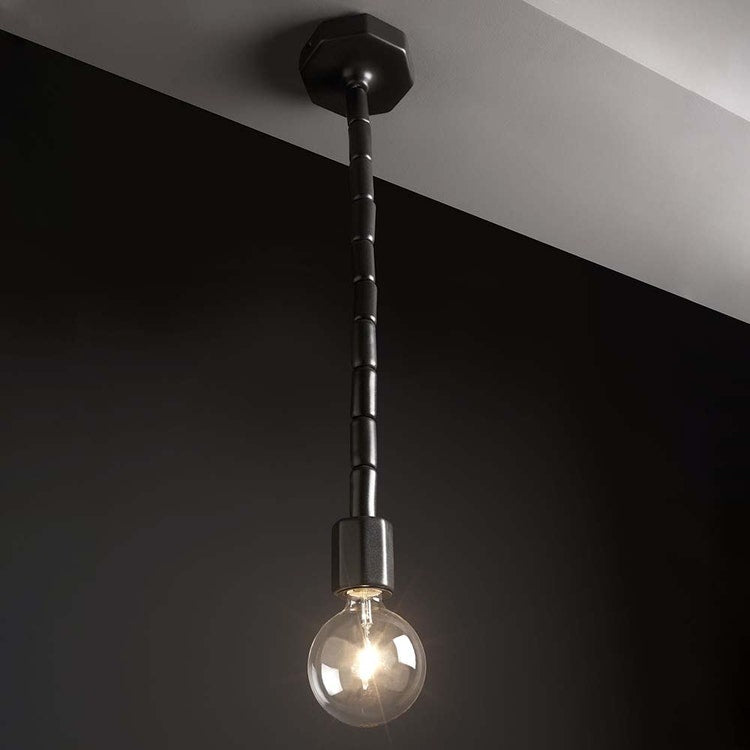Flaminia Pendelleuchte aus Keramik H 80 cm, Farbe Kohle, matte Oberfläche MAKE-UP MKL80CAR