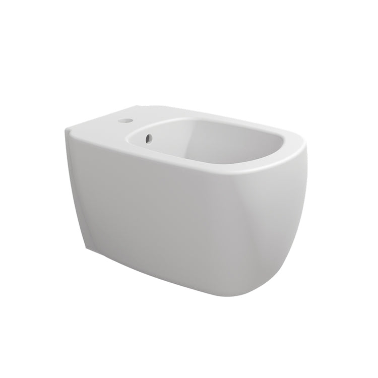 Flaminia MONÒ wandhängendes Einloch-Bidet, mit Überlauf, Farbe Milchweiß, mattes Finish MN218LAT