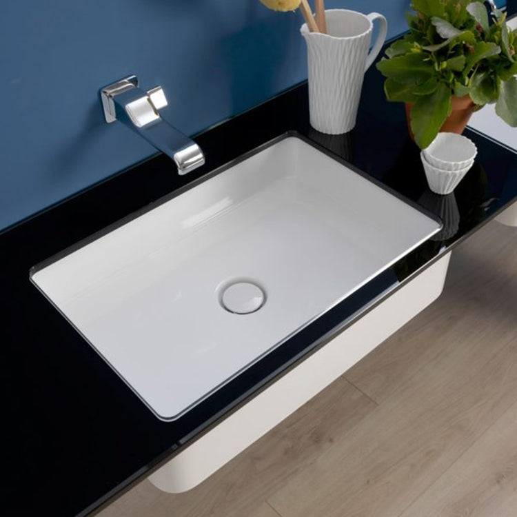 Flaminia Waschbecken 60 cm Unterbau, ohne Überlauf, außen emailliert, Weiß, glänzende Ausführung MINIWASH 60 MW60SP