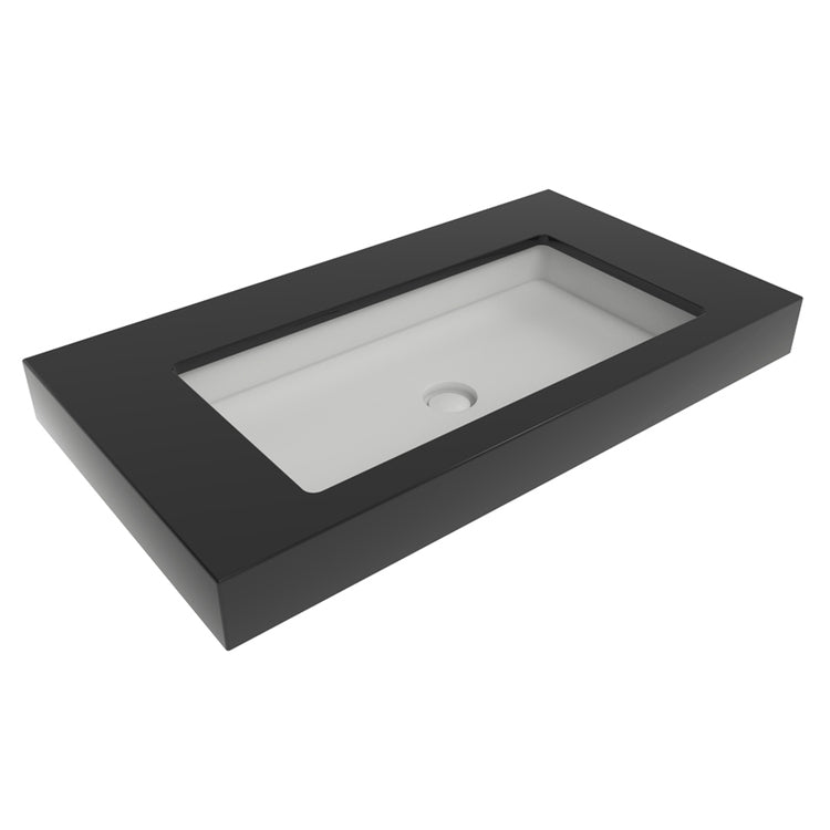 Flaminia Waschbecken 75 cm Unterbau, ohne Überlauf, außen emailliert, Farbe Milchweiß, matte Oberfläche MINIWASH 75 MW75SPLAT