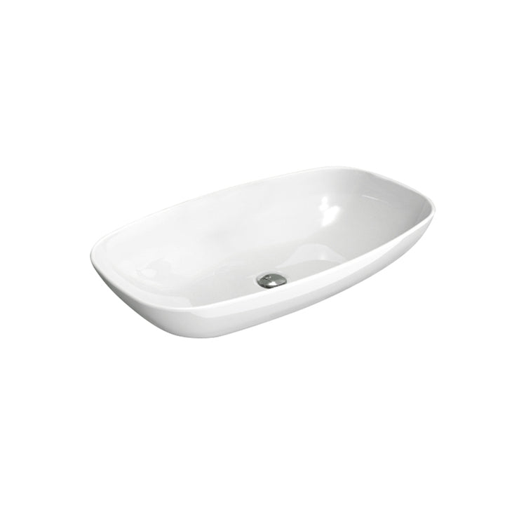 Flaminia Aufsatzwaschbecken 75 cm, ohne Überlauf, Weiß, glänzende Ausführung NUDASLIM ND75A