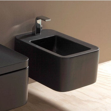 Flaminia Wandhängendes Einloch-Bidet, mit Überlauf, Farbe Kohle, matte Oberfläche NILE NL218CAR