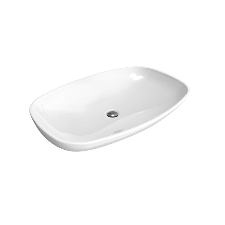 Flaminia Waschbecken 86 cm hängend oder aufliegend ohne Überlauf, Weiß, glänzende Oberfläche NUDA 85 5080
