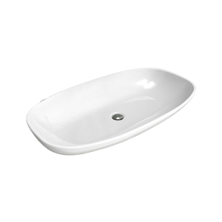 Flaminia Waschbecken 95 cm hängend oder aufliegend ohne Überlauf, Weiß, glänzende Oberfläche NUDA 95 5082