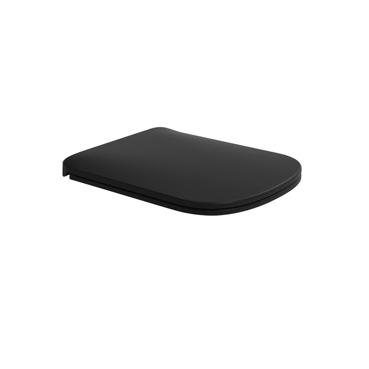Flaminia Slim-Gehäuseabdeckung aus duroplastischem Material, mit verzögerter Absenkung, mit Schnellverschluss-Scharnieren, Farbe Kohle, matte Oberfläche PLAY PYCW05CAR