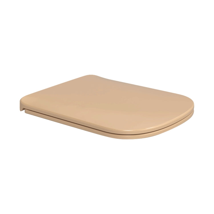 Flaminia Schlanker WC-Sitz aus duroplastischem Material, mit langsamer Schließung, Schnellverschluss-Scharniere, Farbe Beige, glänzende Oberfläche PLAY PYCW05AV