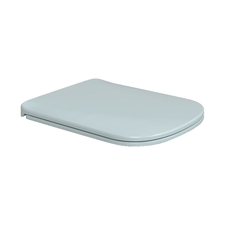 Flaminia Slim-Toilettensitz aus duroplastischem Material, mit gedämpftem Schließmechanismus, Schnellspannscharnieren, Farbe Puderblau, glänzende Oberfläche PLAY PYCW05AP