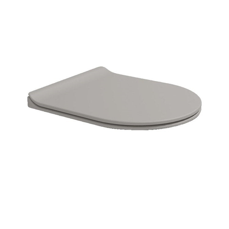Flaminia Schlanker WC-Sitz aus duroplastischem Material, mit langsamer Schließung und Schnellverschluss-Scharniere, Farbe Asche, mattes Finish APP QKCW09CEN