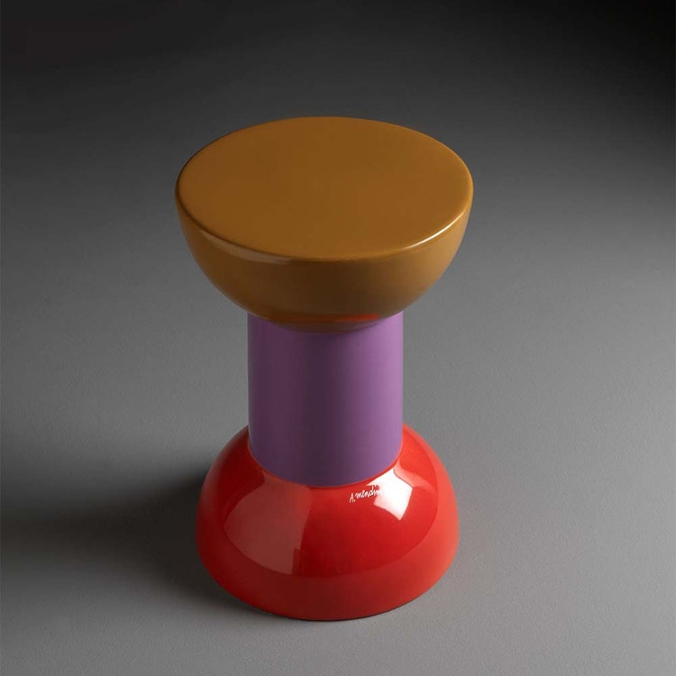 Flaminia Hocker/Beistelltisch aus Keramik Ø 30 cm, Dekor 01 ROCCHETTO RCTD01