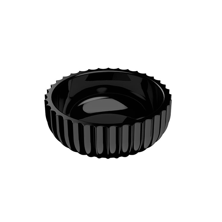 Flaminia Schüssel Aufbewahrung Ø15 cm, aus Keramik, Farbe Schwarz, glänzende Oberfläche MINISETTECENTO SE15ANER