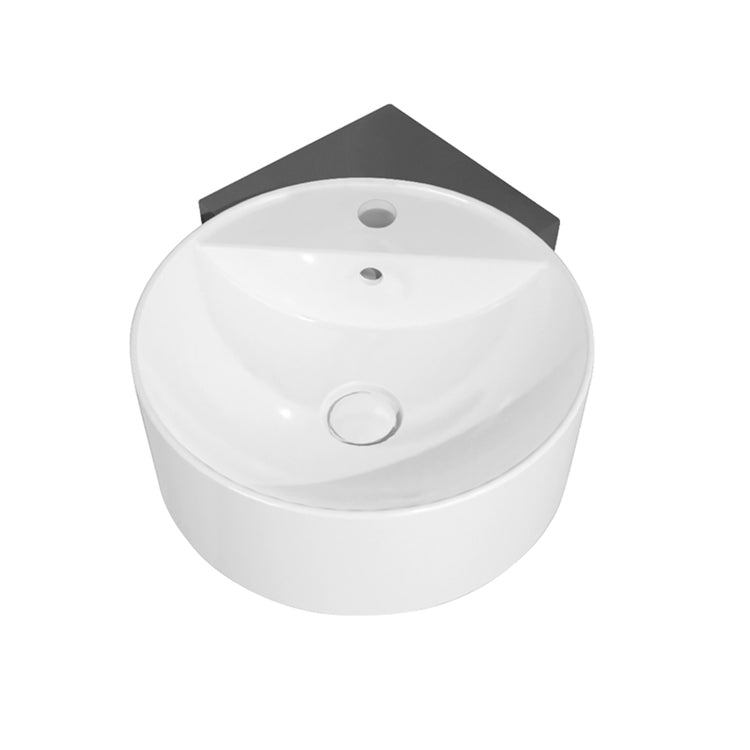 Flaminia Waschbecken 42 cm hängend, Einloch, mit Überlauf, mit Eckbefestigungswinkel, Farbe Kohle mattes Finish TWIN SET 42 TW42SCAR+TS02/42