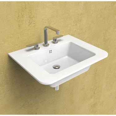 Flaminia Waschbecken 66 cm aufstell- oder hängend, mit Überlauf, Weiß, glänzende Oberfläche VOLO 66 VL66L