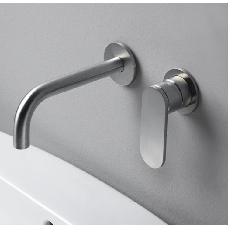 Flaminia Einhebelmischer für unterbau Waschbecken mit Auslauf, gebürstete Stahloberfläche X13059ACC X13059