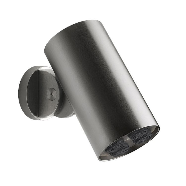 Gessi Duschkopf antikalk, an der Wand drehbar, mit Multispray-Funktion, Ø 7,9 cm, Stahl gebürstet SHOWER 57201#239