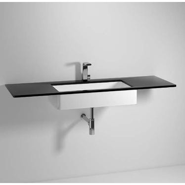 Flaminia Kristallglas-Extra-Light-Klavier lackiert L. 100 cm, für Miniwash 75 Unterbau-Waschtisch (Art. MW75SP), Farbe schwarz glänzend FLY FY75PCNE